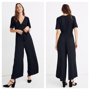 New Madewell Wrap-Waist Jumpsuit in Dot Jacquard